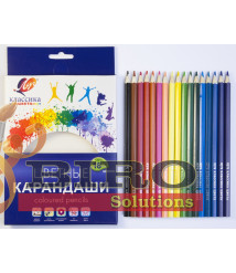 Creioane colorate 18 culori, din lemn, Klassika Луч